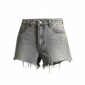 Distressed Light-Wash Denim Shorts – Size M